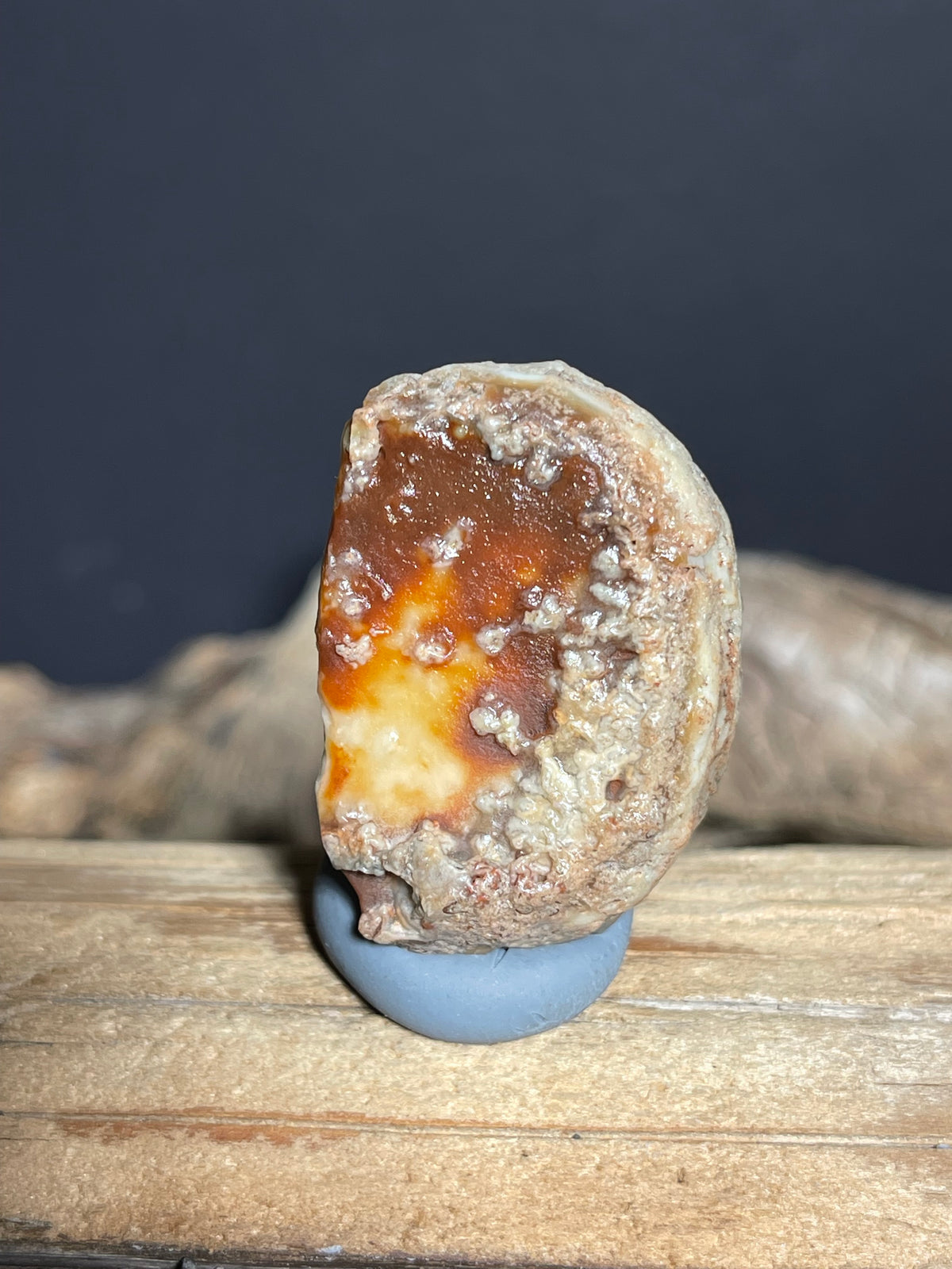 (1034)Natural Hulunbeir Gobi Agate - Two-Tone Brown & Cream Desert Stone