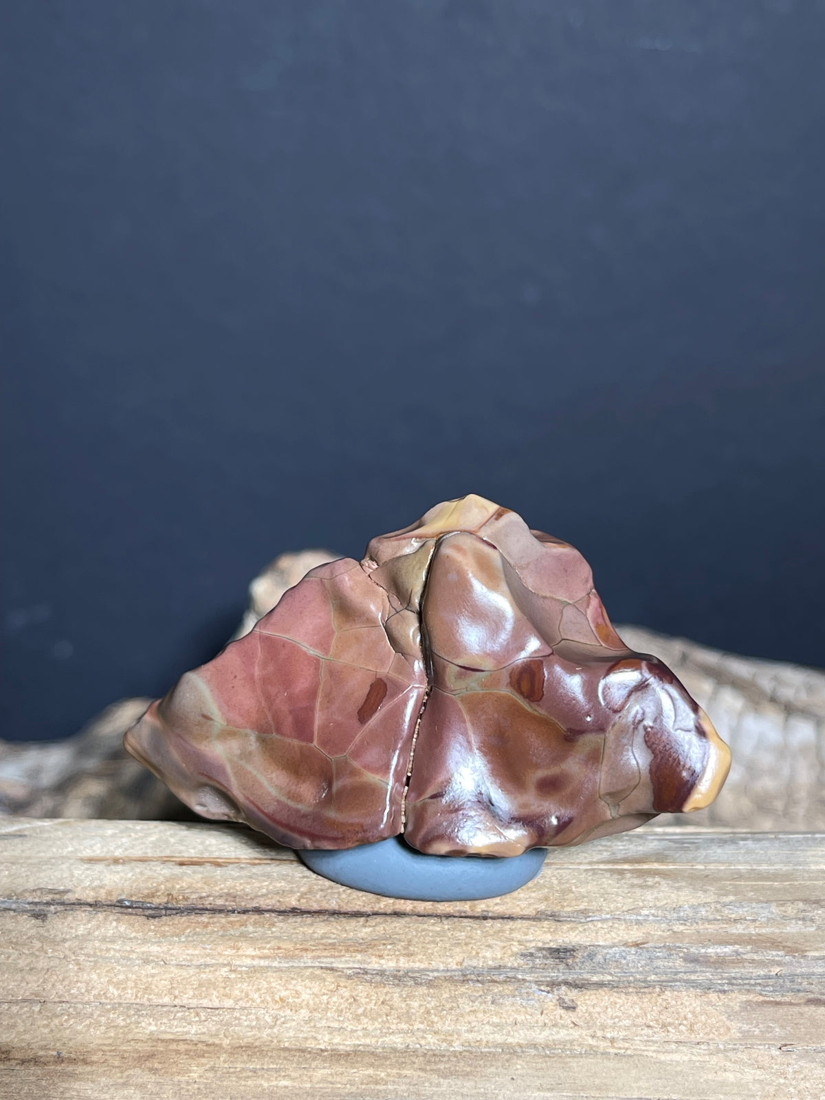 (1046) Natural Alxa Gobi Agate - Red- Brown Mosaic Desert Varnish Stone