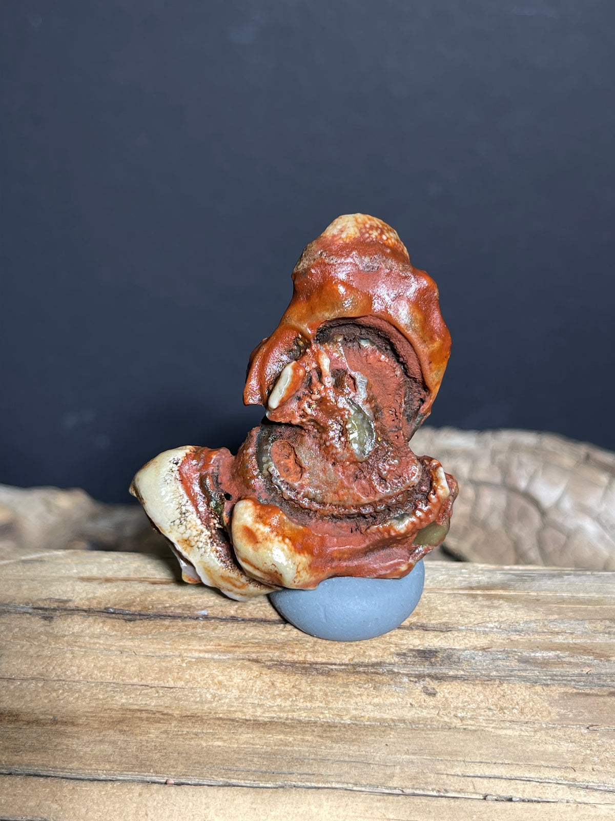 (1023)Natural Alxa Gobi Eye Agate - Red Stone with Large Concentric Eye