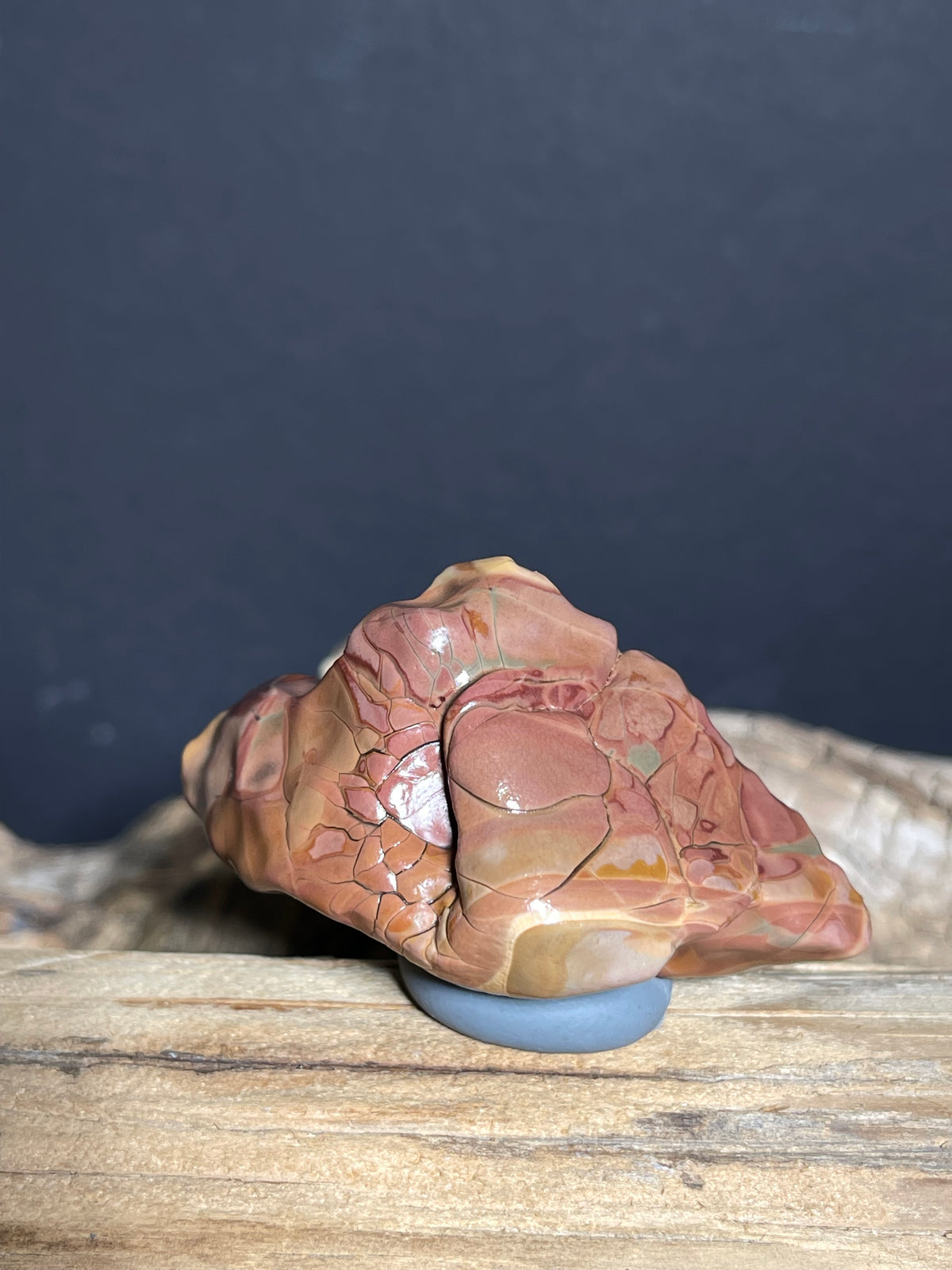 (1046) Natural Alxa Gobi Agate - Red- Brown Mosaic Desert Varnish Stone