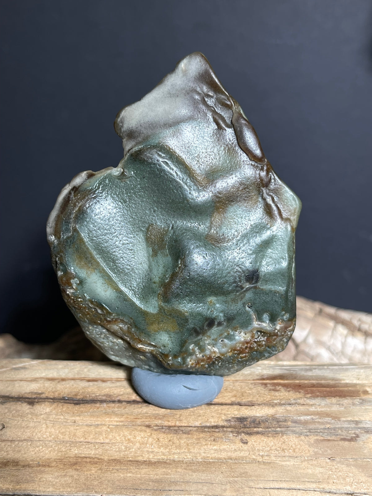 (1000)Hulunbuir Gobi Agate with Sage Green chalcedony Surface - Natural Desert Stone