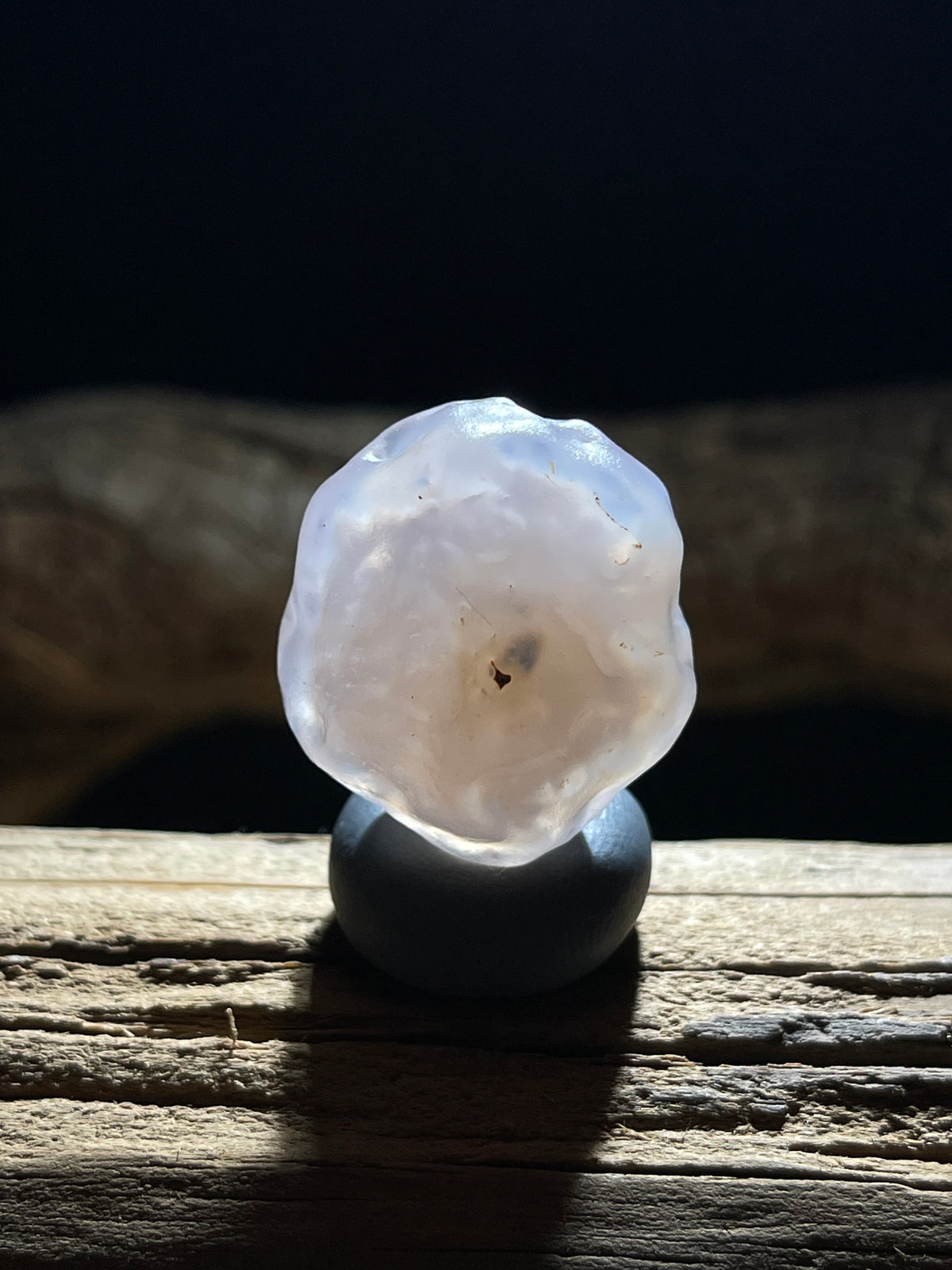 (1067)Natural Alxa Gobi Sugar Heart Agate - Translucent Milky Lavender Stone