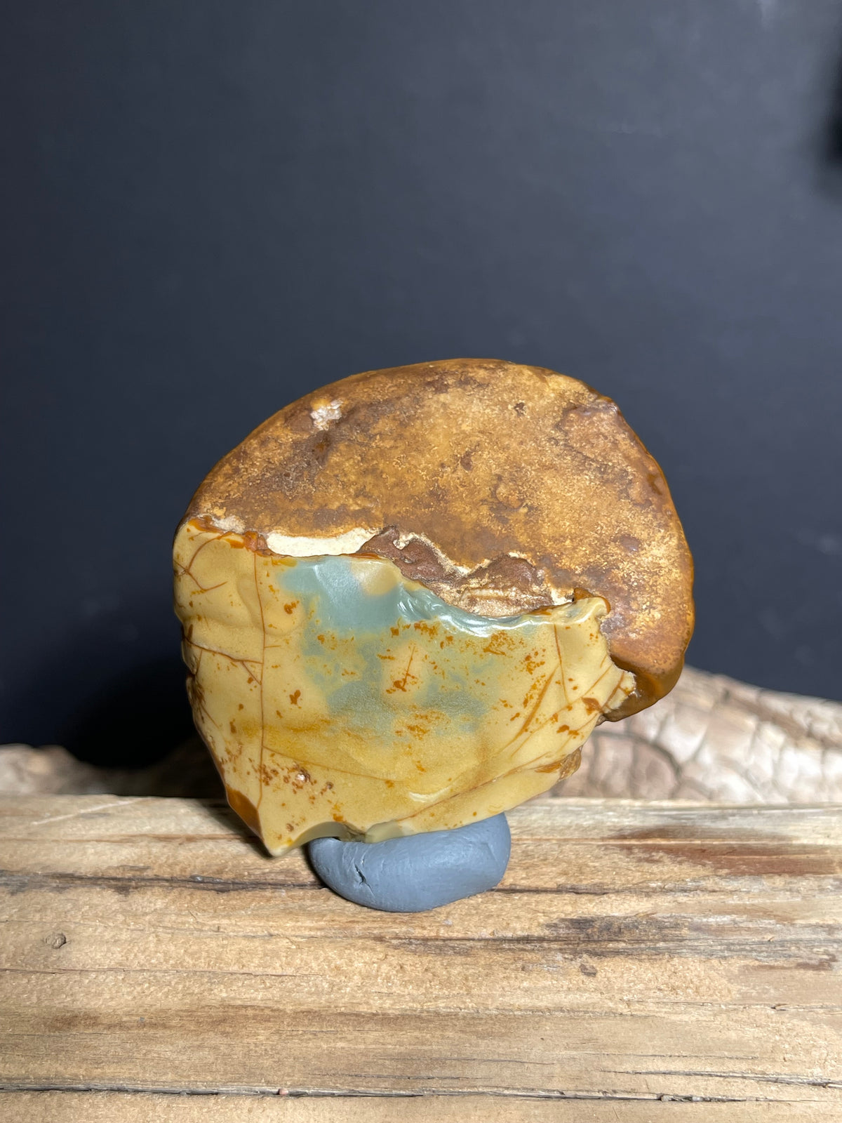 (1001)Hulunbuir Gobi Agate with Blue-Green Chalcedony Window - Natural Desert Stone