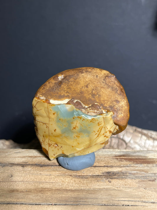 (1001)Hulunbuir Gobi Agate with Blue-Green Chalcedony Window - Natural Desert Stone