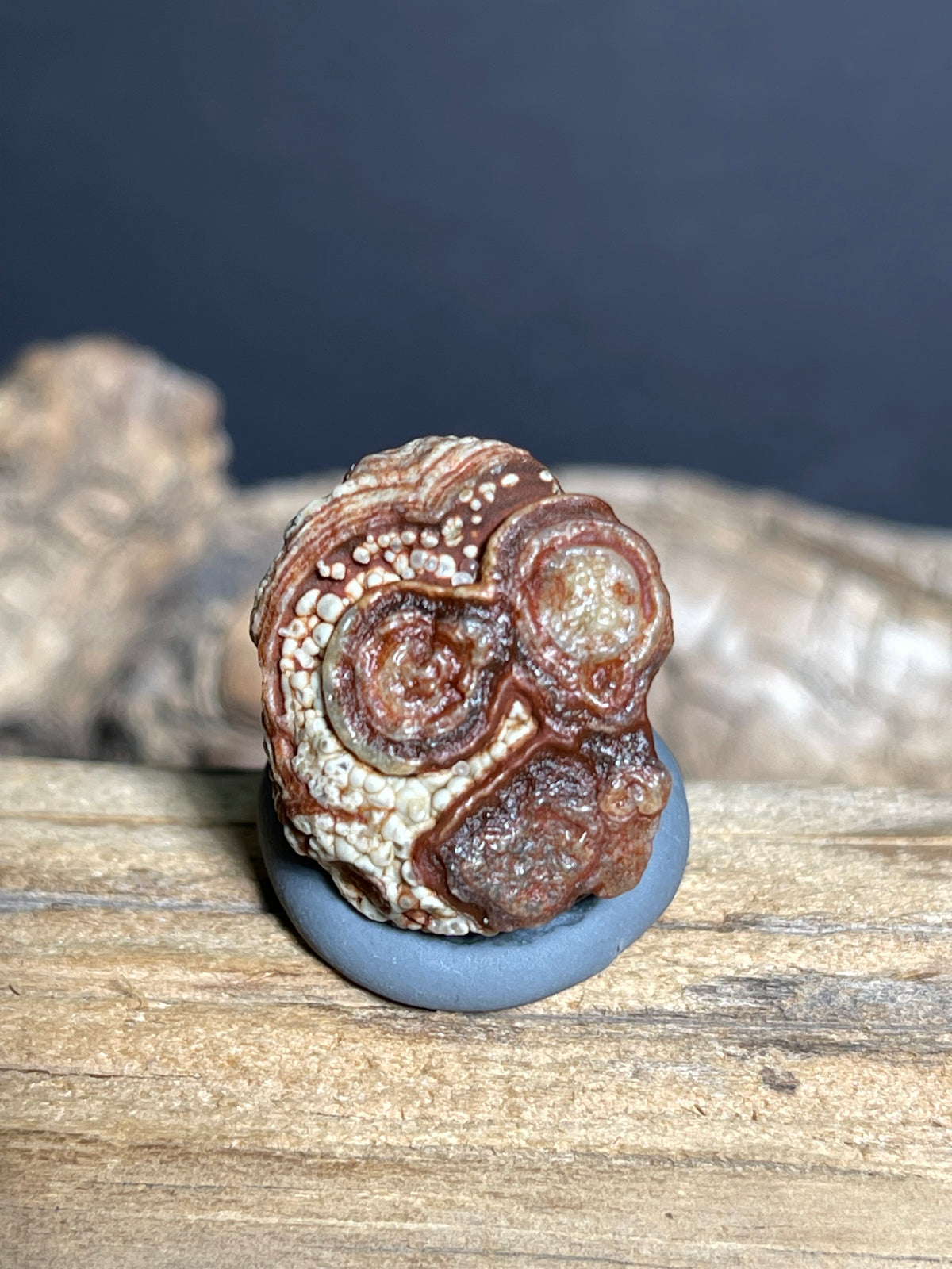 (1084)Natural Alxa Gobi Eye Agate - Multi-Eye Orbicular Pattern