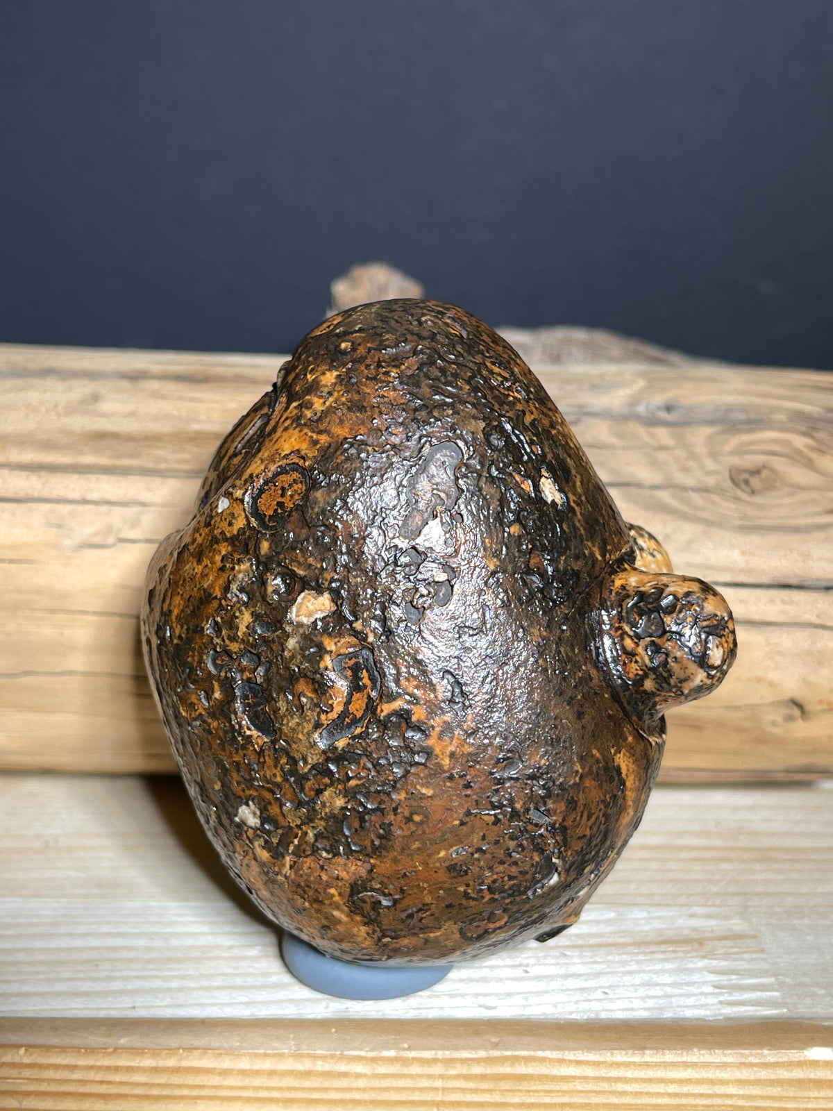 (1028)Natural Egyptian Desert Eye Stone - Face-Like Stone with Two Raised Eyes