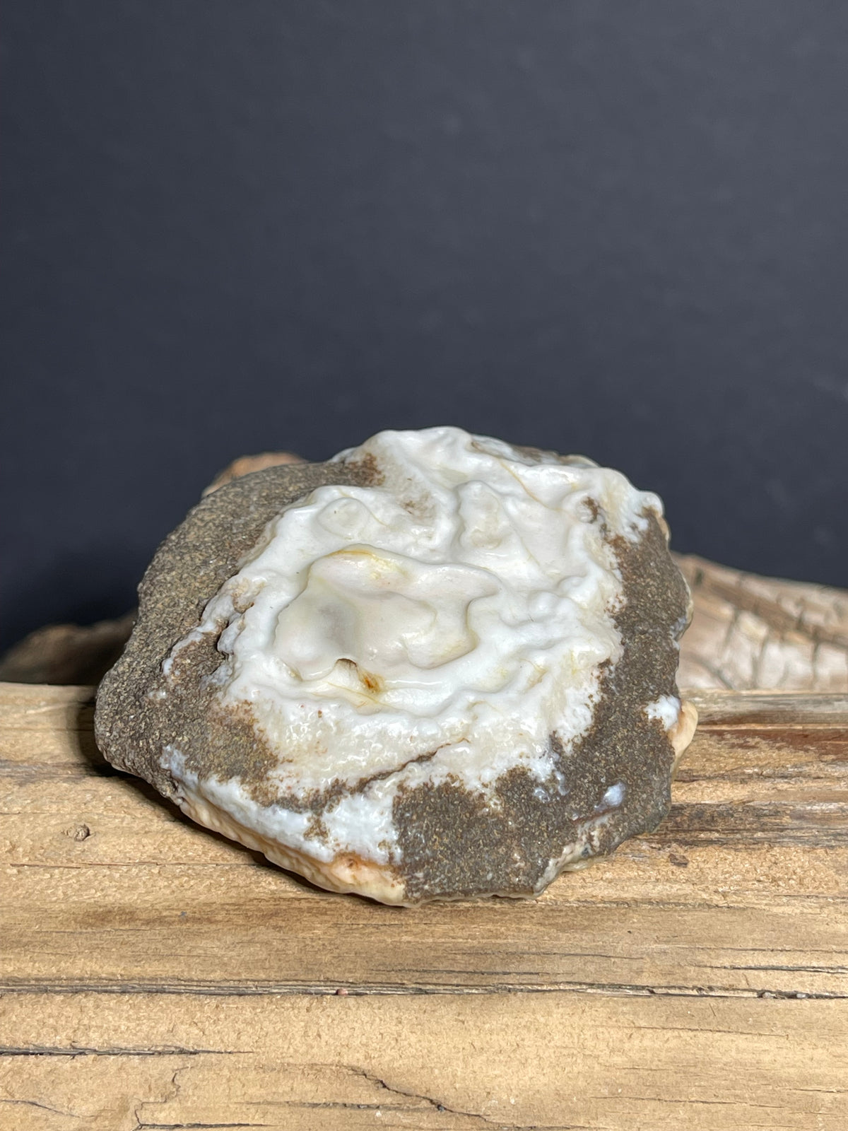 (1008)Natural Hulunbuir Gobi Agate with Cream-White Chalcedony Patterns