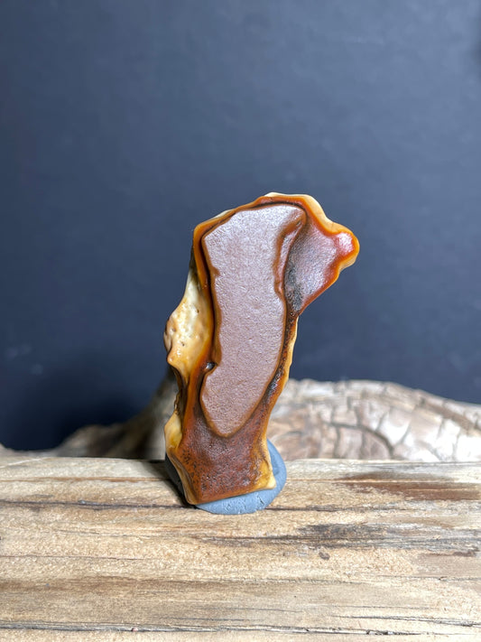 (1003)Natural Alxa Gobi Agate with Contrasting Two-Sided Surface - Desert Varnish Stone