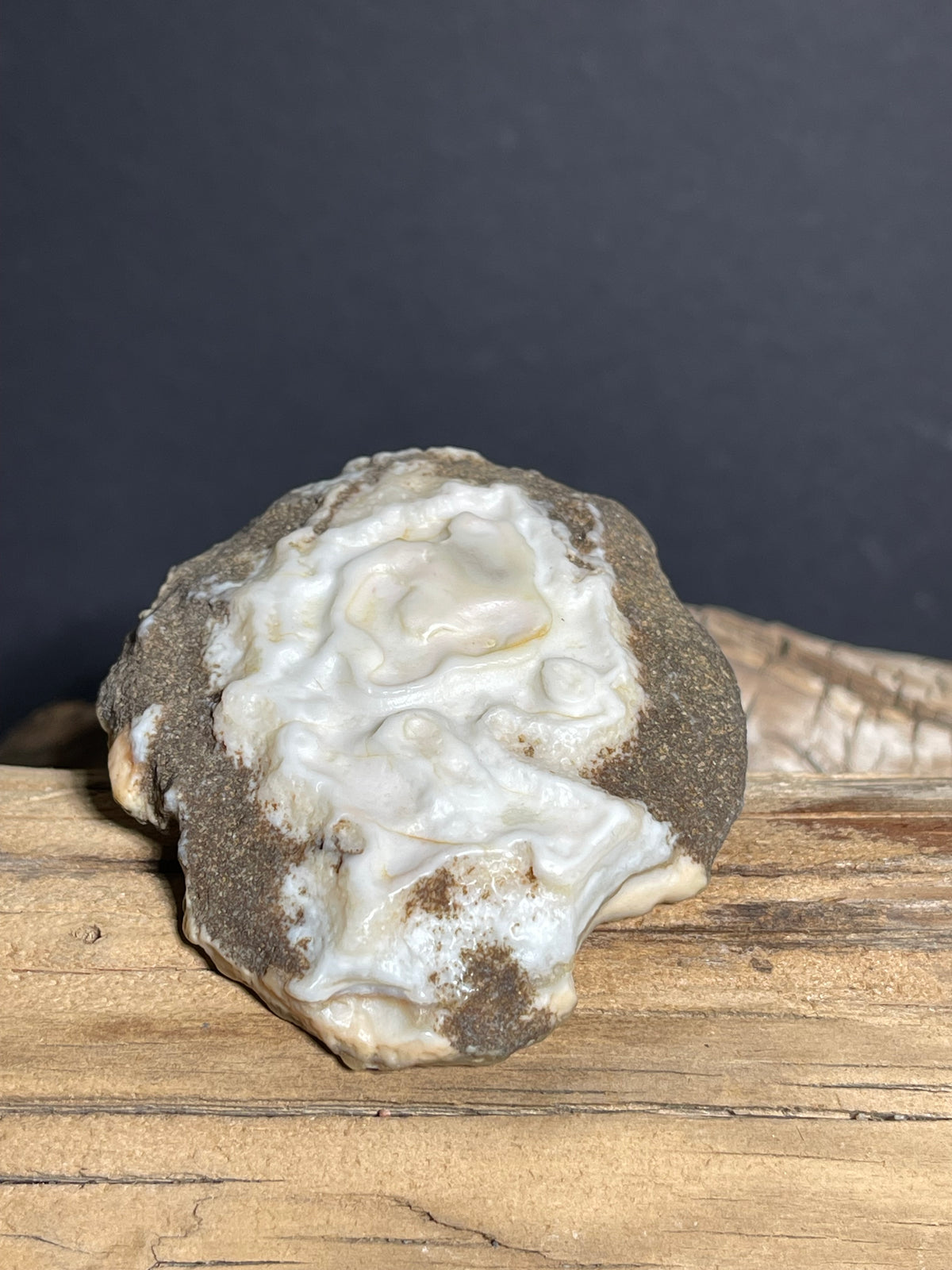 (1008)Natural Hulunbuir Gobi Agate with Cream-White Chalcedony Patterns