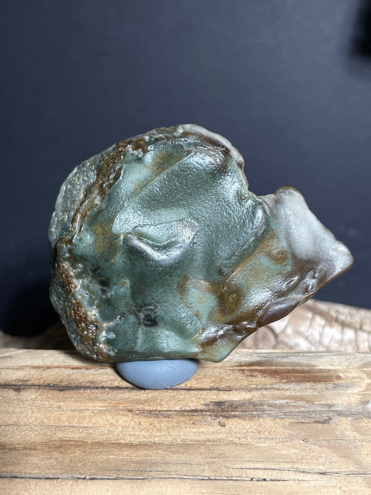 (1000)Hulunbuir Gobi Agate with Sage Green chalcedony Surface - Natural Desert Stone