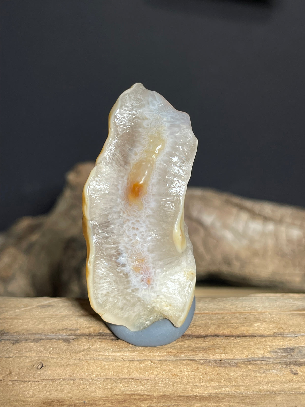 (1055)Natural Alxa Gobi Agate - Translucent Golden Yellow Desert Stone