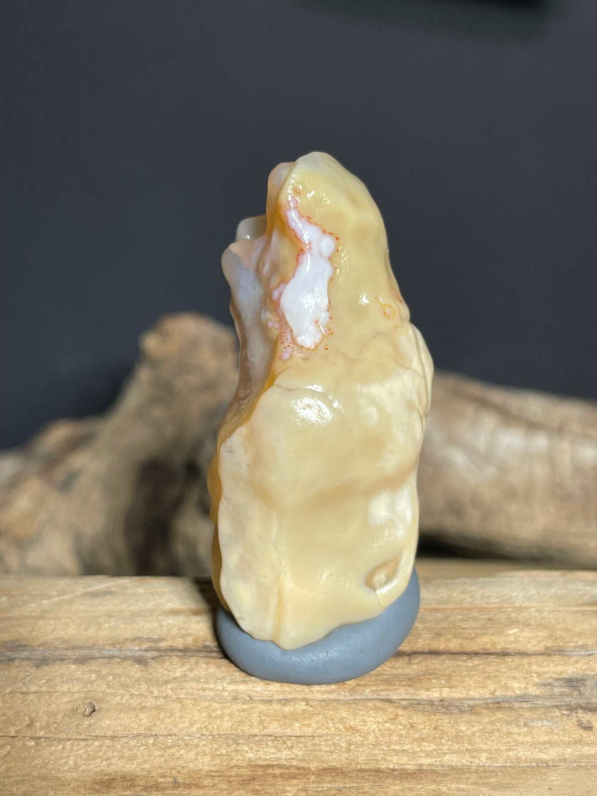 (1055)Natural Alxa Gobi Agate - Translucent Golden Yellow Desert Stone