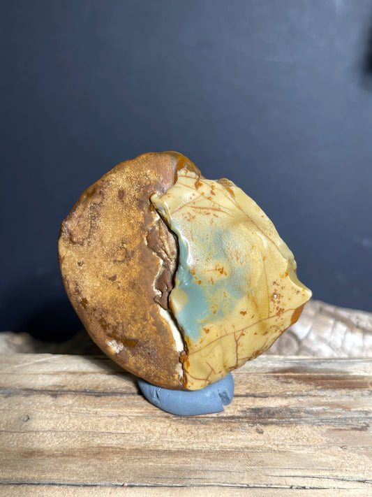 (1001)Hulunbuir Gobi Agate with Blue-Green Chalcedony Window - Natural Desert Stone