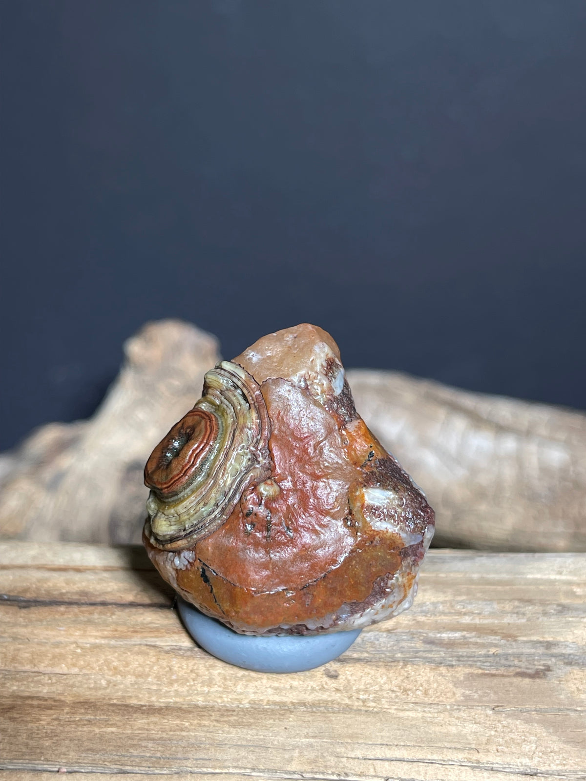 (1052)Natural Alxa Gobi Eye Agate - Multi-Eye Red & Green Collector Stone