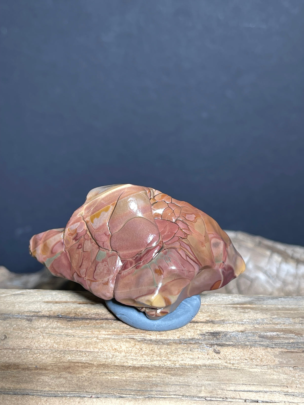 (1046) Natural Alxa Gobi Agate - Red- Brown Mosaic Desert Varnish Stone