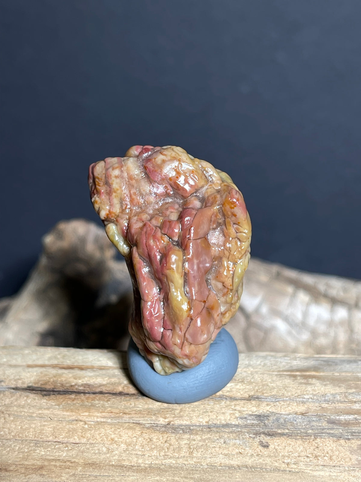 (1070)Natural Alxa Gobi Agate - Sculptural Folded Ridged Texture