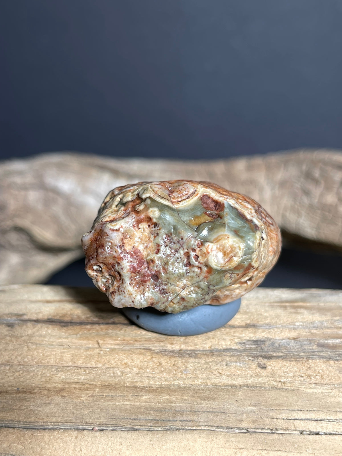 (1068)Natural Alxa Gobi Eye Agate - Large Orbicular Eye with Multi-Eye Pattern