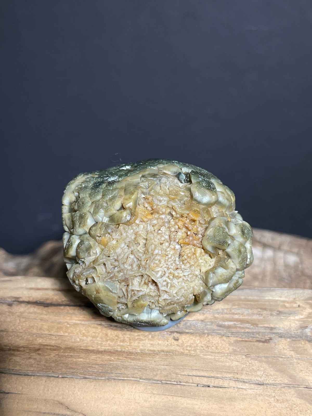 (1050)Natural XinJiang Gobi Vein Agate - Rattling Stone with Crystal Cavity