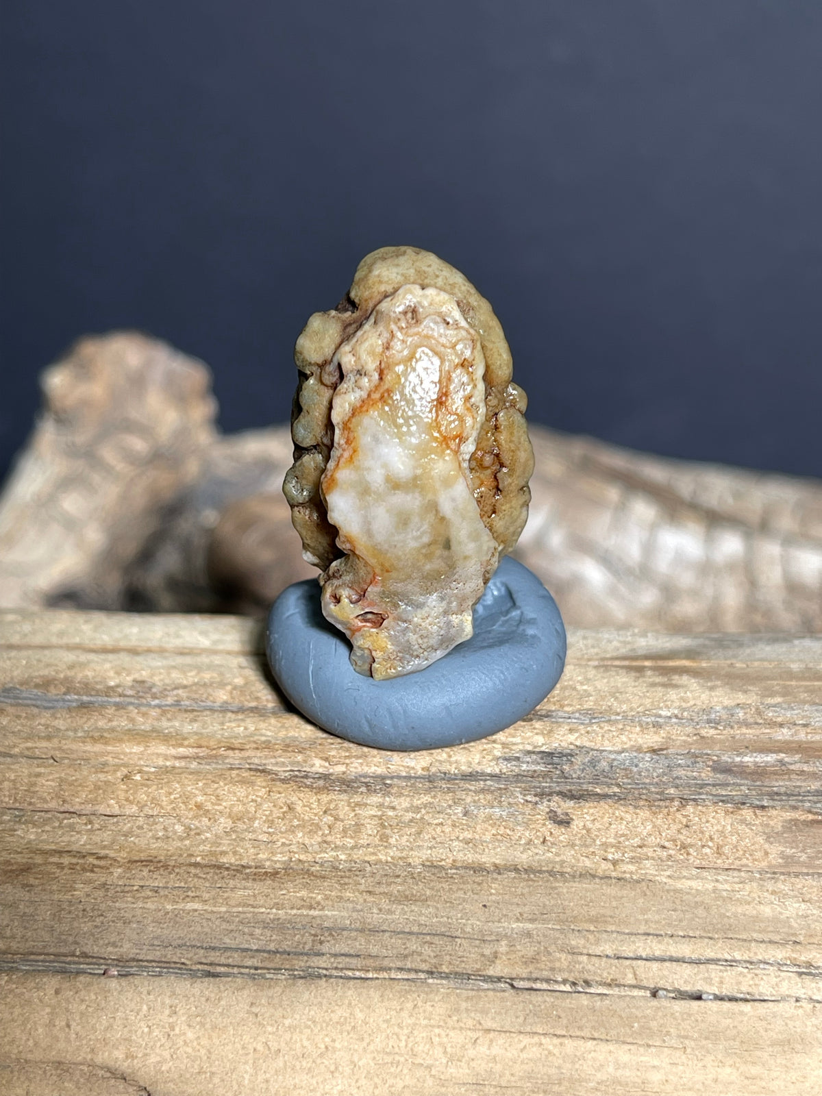 (1085)Natural Alxa Gobi Eye Agate - Large Oval Orbicular Eye