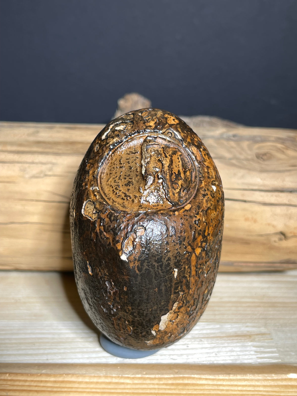 (1028)Natural Egyptian Desert Eye Stone - Face-Like Stone with Two Raised Eyes