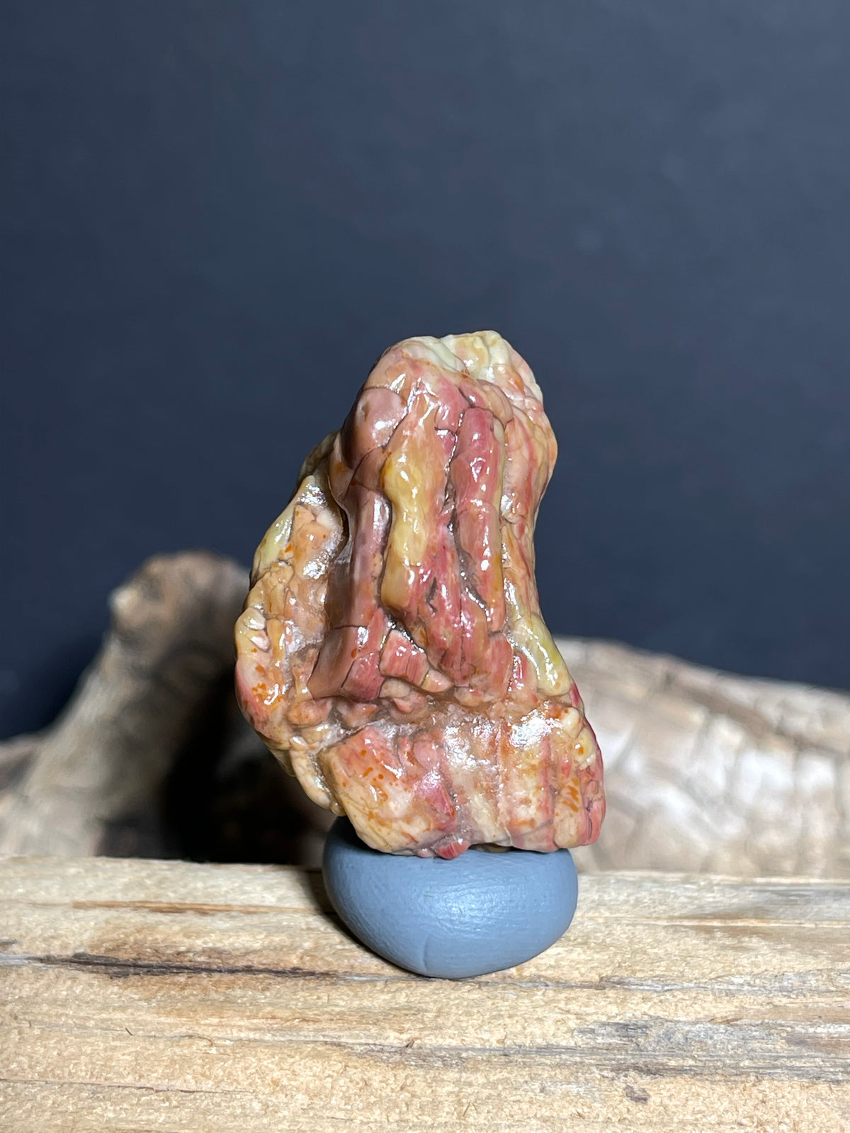 (1070)Natural Alxa Gobi Agate - Sculptural Folded Ridged Texture