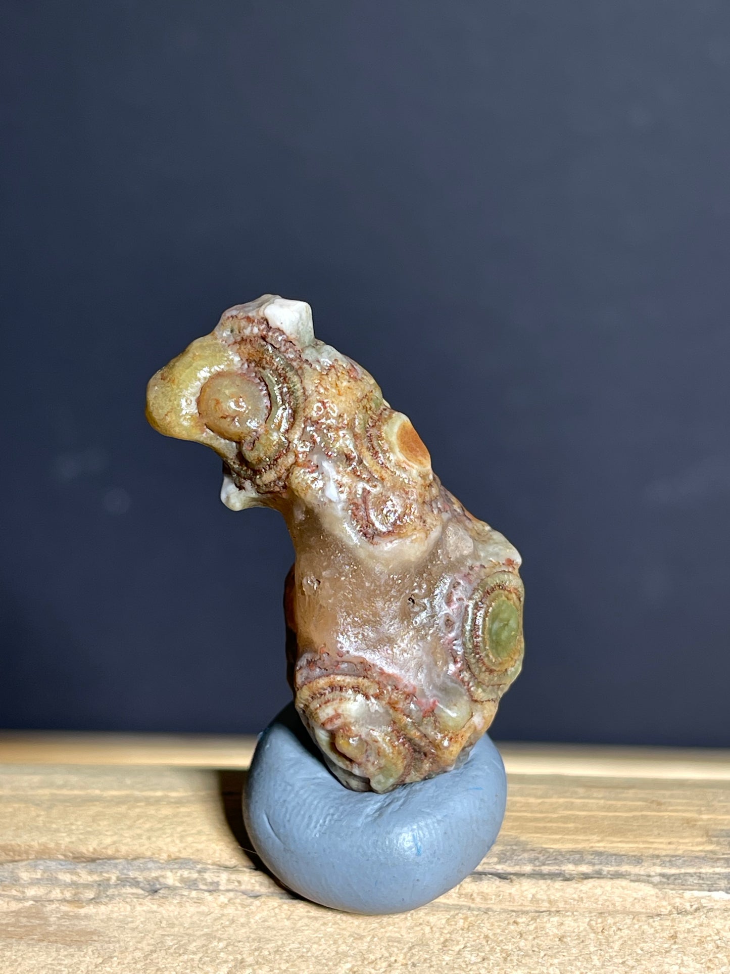 (1139)Alxa Gobi Eye Agate- Natural Squirrel- Shaped Collector Stone