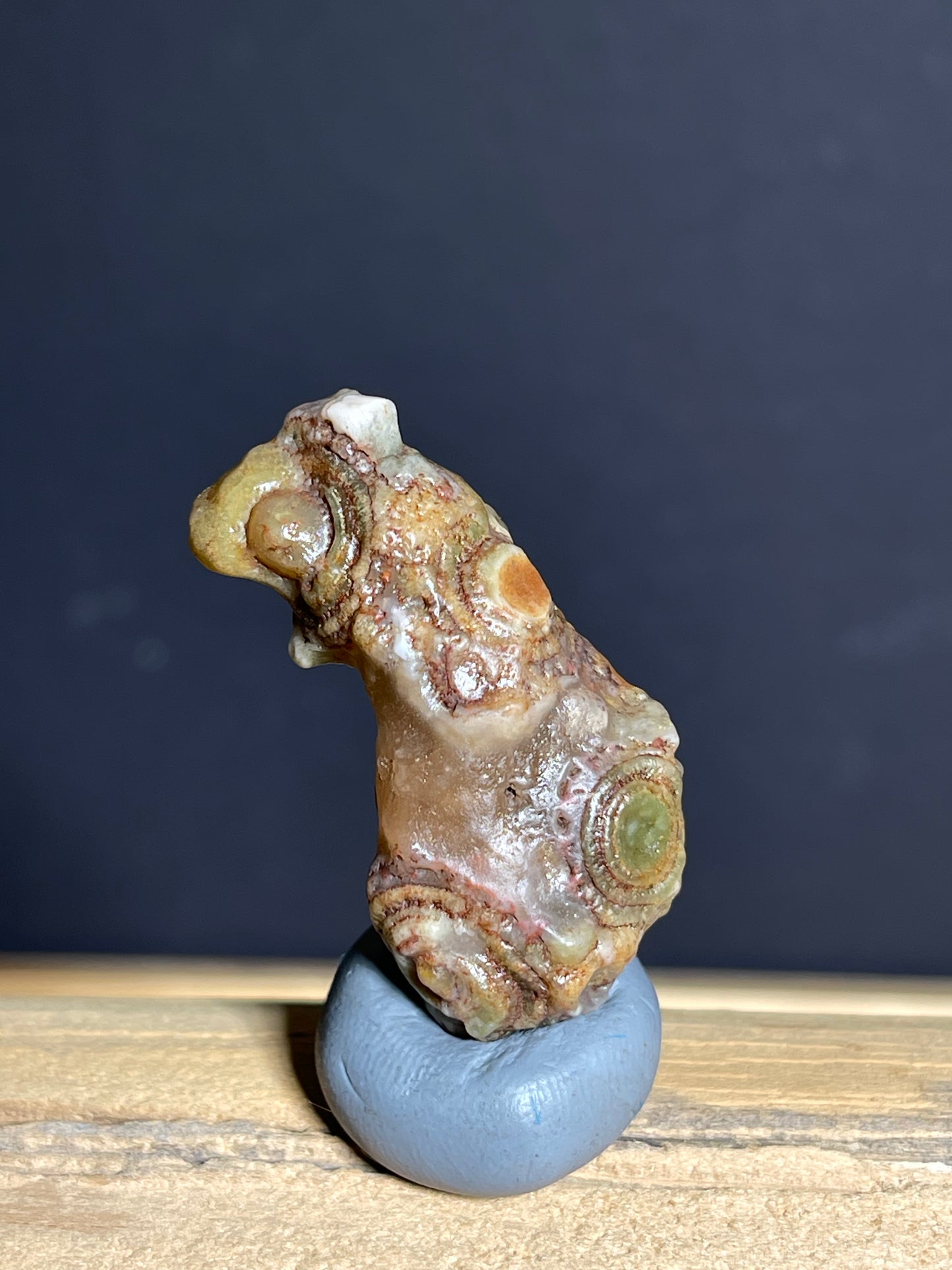 (1139)Alxa Gobi Eye Agate- Natural Squirrel- Shaped Collector Stone