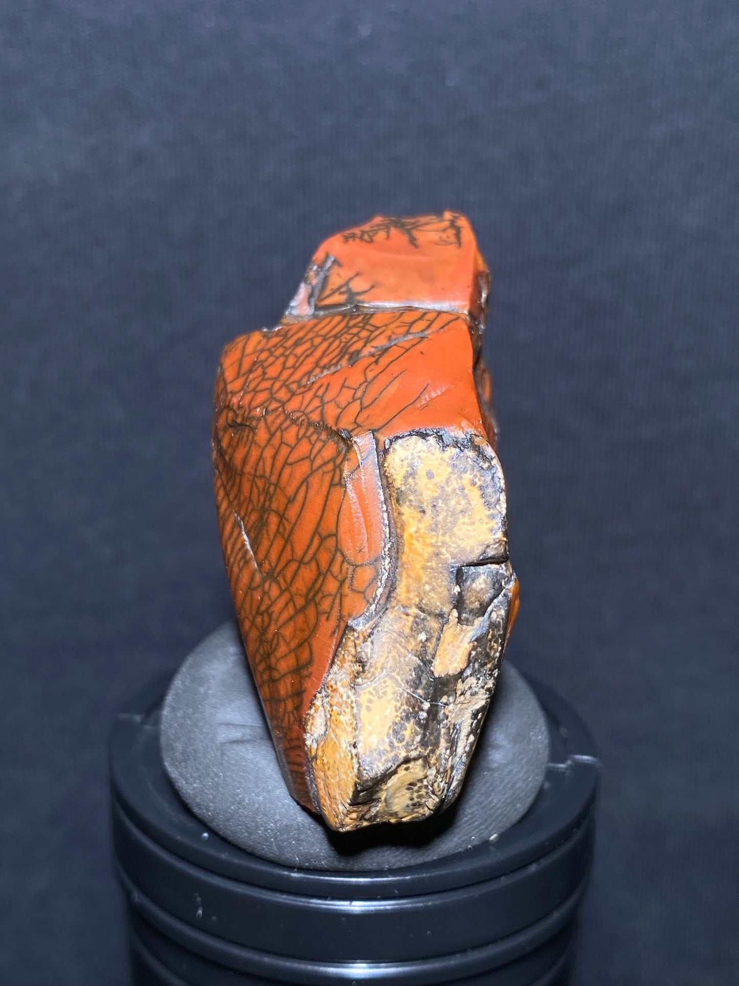 (1033)Alxa Gobi Desert vein stone, red stone with black veins, rough stone from Mongolia.