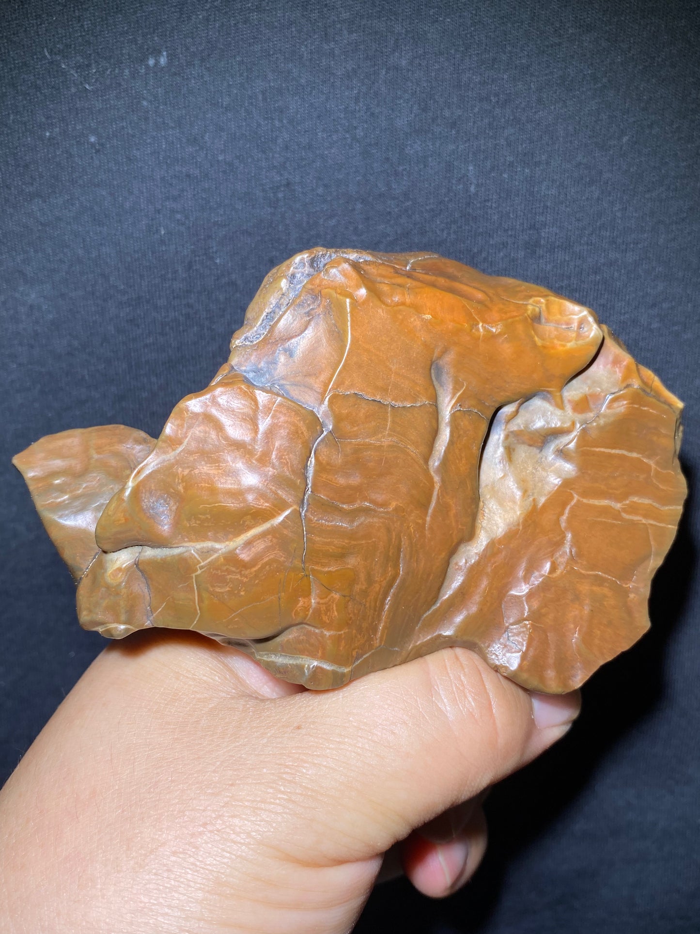 (1049)Alxa Desert Gobi varnish Agate, rough nature handhold stone,Natural Color Raw Stone from Inner Mongolia.Collectible Polished by Nature.